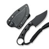 Civivi Midwatch Fixed Blade Knife (C20059B-1) 3.39" Black Stonewashed Bohler N690 Plain Clip Point Blade, Black Burlap Micarta Handle