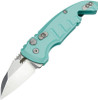 Hogue A01 Microswitch Automatic (HO24143) 1.95" Wharncliffe 154CM Tumble Finished Blade, Aquamarine Aluminum Frame