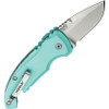 Hogue A01 Microswitch Automatic (24123) 1.95" Drop Point 154CM Tumble Finished Blade, Aquamarine Aluminum Frame