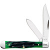 Case Small Swell Center Jack 75837 - Tru-Sharp Stainless Steel Clip and Pen Blades, Deep Canyon Hunter Green Bone Handle (6225 1/2 SS)