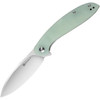 Sencut San Angelo Flipper Knife (S21003-2) 3.48" Satin 9Cr18MoV Drop Point Plain Blade, Natural G-10 Handle