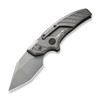 We Knife Typhoeus Adjustable Fixed Blade Knife (WE21036B-2) 2.27" CPM-20CV Gray Stonewashed Clip Point Plain Blade, Gray Titanium Handle