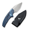 We Knife Typhoeus Adjustable Fixed Blade Knife (WE21036B-3) 2.27" CPM-20CV Silver Bead Blasted Clip Point Plain Blade, Blue Titanium Handle