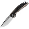 Kansept Mini Accipiter (K2007A8) 2.9" CPM-S35VN Stonewashed Drop Point Plain Blade, Bronzed Anodized Titanium Handle with Rose Pattern Carbon Fiber Inlay