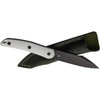 CMB Kisame Fixed Blade Knife (CMBFB01B) 3.50" 14C28N Black Harpoon Plain Blade, White G-10 Handle