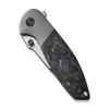 We Knife Nitro Mini Flipper & Thumb Stud Knife (WE22015-1) 3.13" CPM-20CV Hand Rubbed Satin Drop Point Plain Blade, Gray Titanium Handle With Marble Carbon Fiber Inlay Handle