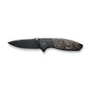 We Knife Nitro Mini Flipper & Thumb Stud Knife (WE22015-2) 3.13" CPM-20CV Black Stonewashed Drop Point Plain Blade, Black Titanium Handle With Copper Foil Carbon Fiber Inlay