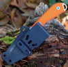 White River M1 Pro Fixed Blade (WRM1-TOR) - 3.0in CPM-S35VN Stonewash Drop Point Plain Blade, Orange Texture G-10 Handle - Kydex Sheath