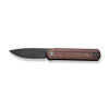 CIVIVI Foldis Front Flipper Knife (C21044-2) 2.67" Black Stonewashed Nitro-V Drop Point Plain Blade, Brown Linen Micarta Handle