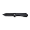 Civivi Button Lock Elementum II Knife (C18062P-1) 2.96" Black Stonewashed Nitro-V Drop Point Plain Blade, Black G-10 Handle