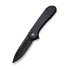 Civivi Button Lock Elementum II Knife (C18062P-1) 2.96" Black Stonewashed Nitro-V Drop Point Plain Blade, Black G-10 Handle