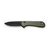 Civivi Button Lock Elementum II Knife (C18062P-3) 2.96" Black Stonewashed Nitro-V Drop Point Plain Blade, OD Green G-10 Handle