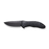 CIVIVI Synergy 3 Flipper Knife (C20075D-1) 3.24" Black Stonewashed Nitro-V Drop Point Plain Blade, Black G-10 Handle