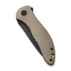 CIVIVI Synergy3 Flipper Knife (C20075D-2) 3.24" Black Stonewashed Nitro-V Drop Point Plain Blade, Tan G-10 Handle