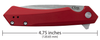 Case Kinzua Frame Lock Knife (64661) - 3.4" S35VN Satin Spear Plain Blade, Lightweight Red Anodized Aluminum Handle