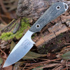 White River M1 Caper Fixed Blade (WRM1-BBL) - 3.0in CPM-S35VN Stonewash Drop Point Plain Blade, Black Burlap Micarta Handle - Kydex Sheath