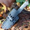 White River Small Game Fixed Blade Knife (WRSG-LBO) - 2.62in CPM-S35VN Satin Drop Point Plain Blade, Black/OD Linen Micarta Handle - Kydex Sheath