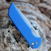 Pro-Tech Mordax Button Lock Folding Knife (MX101-BLUE) - 3.62" MAGNACUT Stonewash Blade, Blue Aluminum Handle
