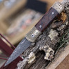 Pro-Tech Ultimate Godson 2023 Automatic (2023 GS 001) - 3.15" Vegas Forged Damascus Spear Point Blade, AlBronze Handle Engraved by Bottega Incisioni with Ironwood Inlay Handle