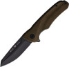 Buck Knives Sprint Ops (BU843GRS) 3.13" S45VN Black Cerakoted Reverse Tanto Plain Blade, Green Micarta Handle