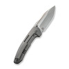 We Knives Trogon (WE22002-1) 3.2" Silver Bead Blasted CPM-20CV Spear Point Blade, Gray Titanium Handle