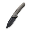 We Knives Trogon (WE22002-2) 3.2" Black Stonewashed CPM-20CV Spear Point Blade, Bronze Titanium Handle
