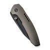 We Knives Trogon (WE22002-2) 3.2" Black Stonewashed CPM-20CV Spear Point Blade, Bronze Titanium Handle