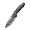 We Knives Trogon (WE22002B-DS1) 3.2" Heimskringla Damasteel Spear Point Blade, Black Titanium Handle