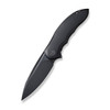 We Knives Makani (WE21048-1) 3.61" Black Stonewashed CPM-20CV Drop Point Plain Blade, Black Titanium Handle