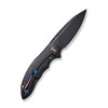 We Knives Makani (WE21048-1) 3.61" Black Stonewashed CPM-20CV Drop Point Plain Blade, Black Titanium Handle