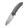 We Knives Makani (WE21048-2) 3.61" Hand Rubbed Satin CPM-20CV Drop Point Plain Blade, Gray Titanium Handle