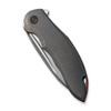 We Knives Makani (WE21048-2) 3.61" Hand Rubbed Satin CPM-20CV Drop Point Plain Blade, Gray Titanium Handle