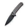 We Knives Culex (WE21026B-7) 2.97" Black Stonewashed CPM-20CV Drop Point Plain Blade, Tiger Stripe Pattern Flamed Titanium Handle