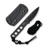 Civivi Circulus Fixed Blade (C22012-1) 1.96" Black 10Cr15CoMoV Drop Point Plain Blade, Black 10Cr15CoMoV Handle