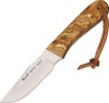 Muela Bison Fixed Blade Knife (MUE91779)- 3.50" Stainless Steel Clip Point Plain Blade, Olive Wood Handle