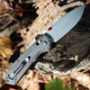 Benchmade Freek Folding Knife (560-03)- 3.60" CPM-S90V Satin Drop Point Plain Blade, Black Carbon Fiber Handle