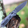Benchmade Mini Freek Folding Knife (565BK-02)- 3.00" CPM-M4 Black Drop Point Plain Blade, Black and Gray Textured G-10 Handle