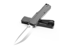 Benchmade OM OTF Automatic Knife (4850)- 2.475" CPM-S30V Satin Clip Point Plain Blade, Black 6061-T6 Aluminum Handle