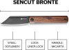 Sencut Bronte Front Flipper Knife (SA08E) 3.38" Black Stonewashed 9Cr18MoV Reverse Tanto Plain Blade, Cuibourtia Wood Handle