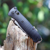 Benchmade Bailout Folding Knife (537SGY-03)- 3.40" CPM-M4 Tungsten Gray Cerakote Tanto Partially Serrated Blade, Black Aluminum Handle