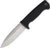 Demko Knives Fixed Blade (DEMAD22GBK) 5" Satin AUS10A Drop Point Plain Blade, Black Checkered Rubber Handle