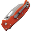 Demko AD20.5 Stonewash D2 Orange Grivory Folding Knife Closed With Tip Up Clip View
