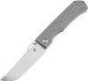 Kansept Knives Reedus (K1041A2) 3.5" Satin S35VN Straigh Back Plain Blade, Gray Titanium Handle