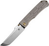 Kansept Knives Reedus (K1041A3) 3.5" Stonewash S35VN Straigh Back Plain Blade, Bronze Titanium Handle