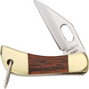 Maserin Mignon Folding Knife (698/T)- 0.69" Satin Stainless Steel Wharncliffe Plain Blade, Wood Handle