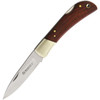 Maserin Lockback Hunter Folding Knife (126/1LGP)- 3.125" Satin 440C Drop Point Plain Blade, Walnut Wood Handle