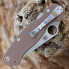 Spyderco Para Military 2 Sprint Run (C81GPBN15V2) - 3.45in CPM 15V Satin Clip Point Plain Blade, Brown G-10 Handle