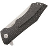 Maserin AM-2 Folding Knife (378/CT)- 3.50" Satin N690 Wharncliffe Plain Blade, Black and Gray Lightning Strike Carbon Fiber Handle