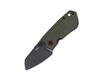 CRKT Overland Compact (6277) 2.24" D2 Satin Reverse Tanto Plain Blade, Green G-10 Front Stainless Steel Back Handle