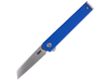 CRKT CEO Microflipper (7083) 2.21" Sandvik 12C27 Satin Reverse Tanto Plain Blade, Blue Aluminum Handle